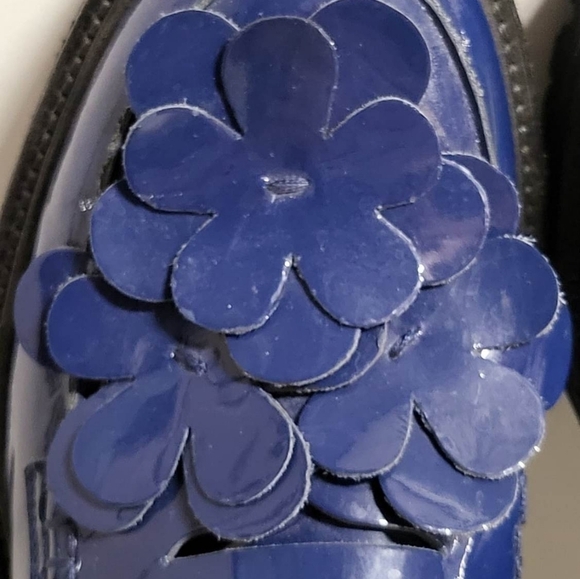 MSGM BLUE PATENT FLORAL LOAFERS Made in Italy SZ 38 - Picture 8 of 16